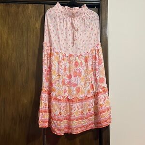 Long, flowy floral skirt